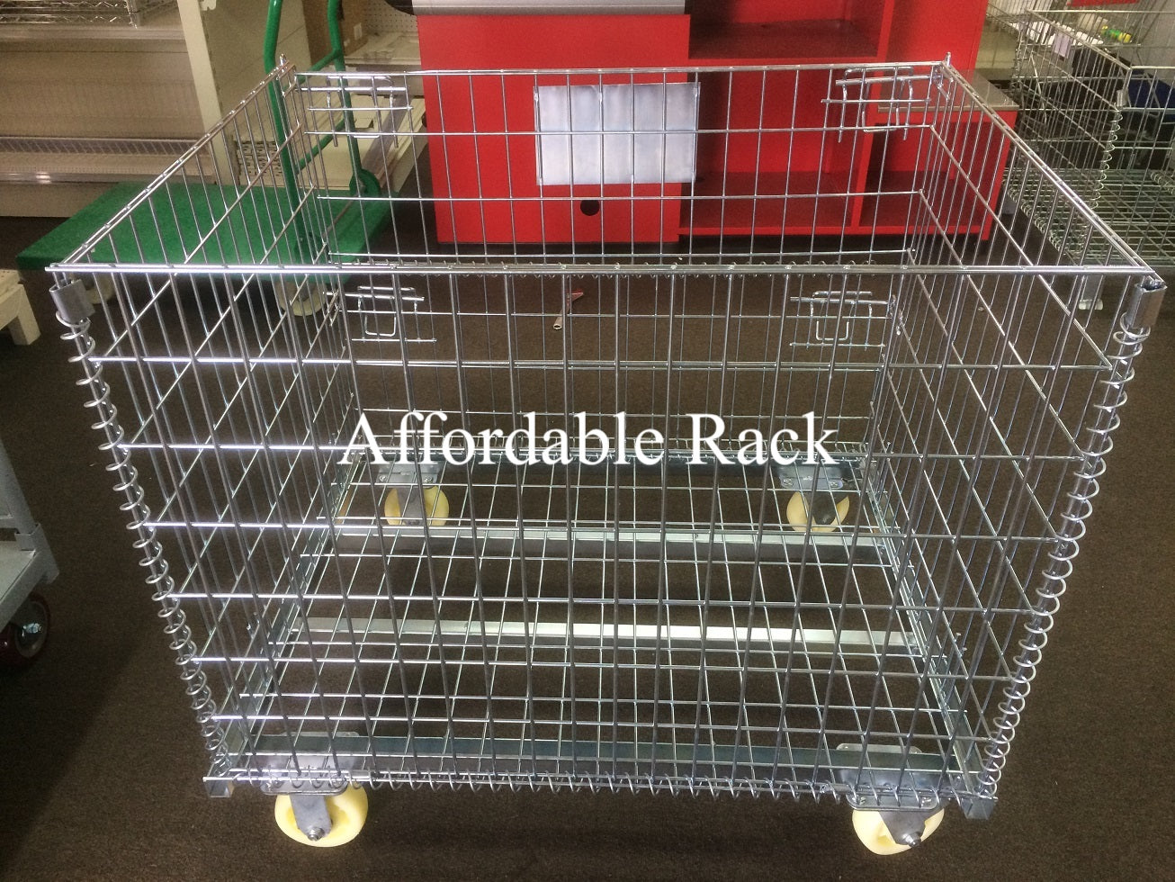 Zinc Plated Collapsible Cage with Nylon Wheels CC1200