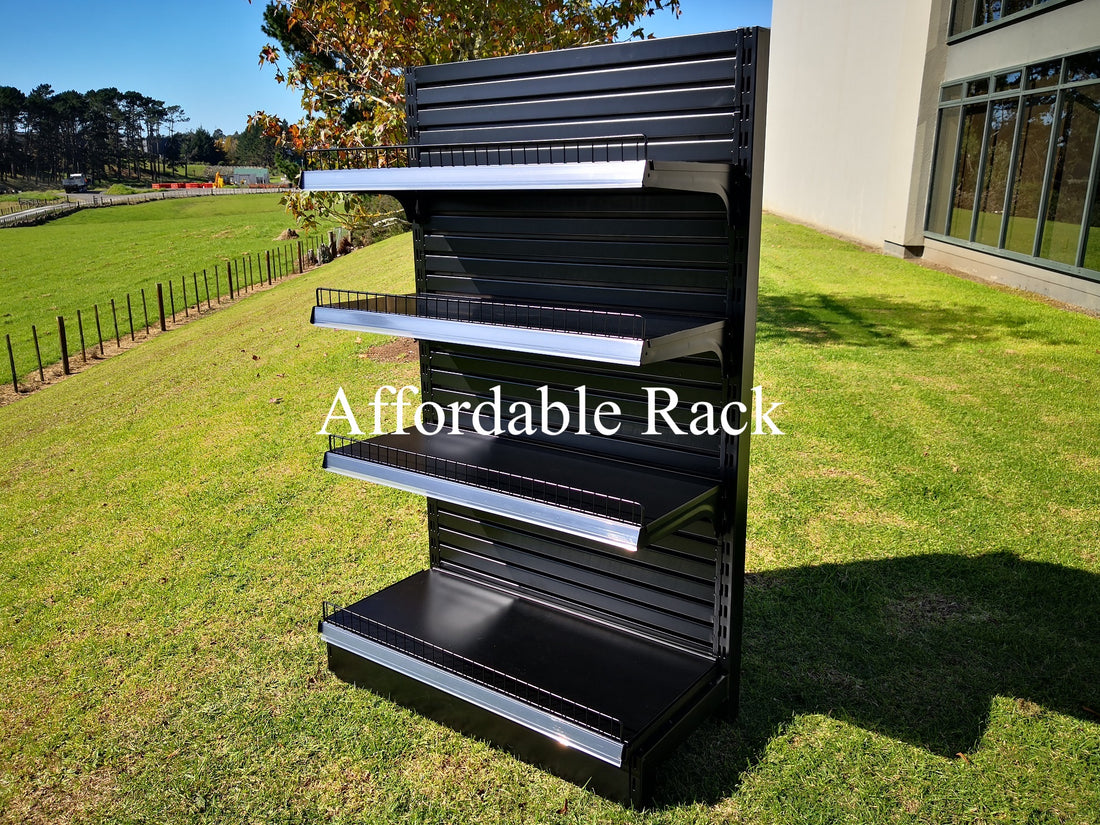 1.5m Retail Shelving with Slat Back Boards (BRT1500S-SB) – Affordable Rack