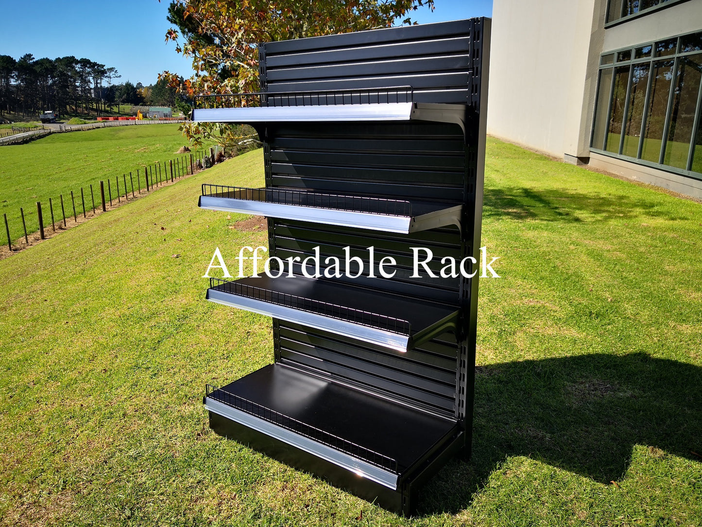 1.5m Retail Shelving with Slat Back Boards (BRT500S) - Affordable Rack