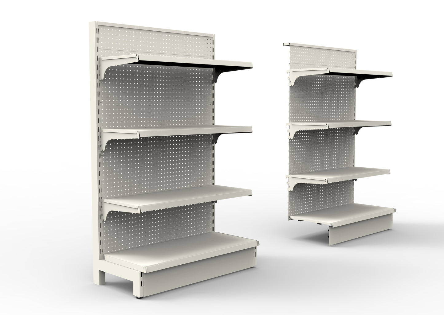 1.5m White Retail Shelving Single Sided (AF01S)