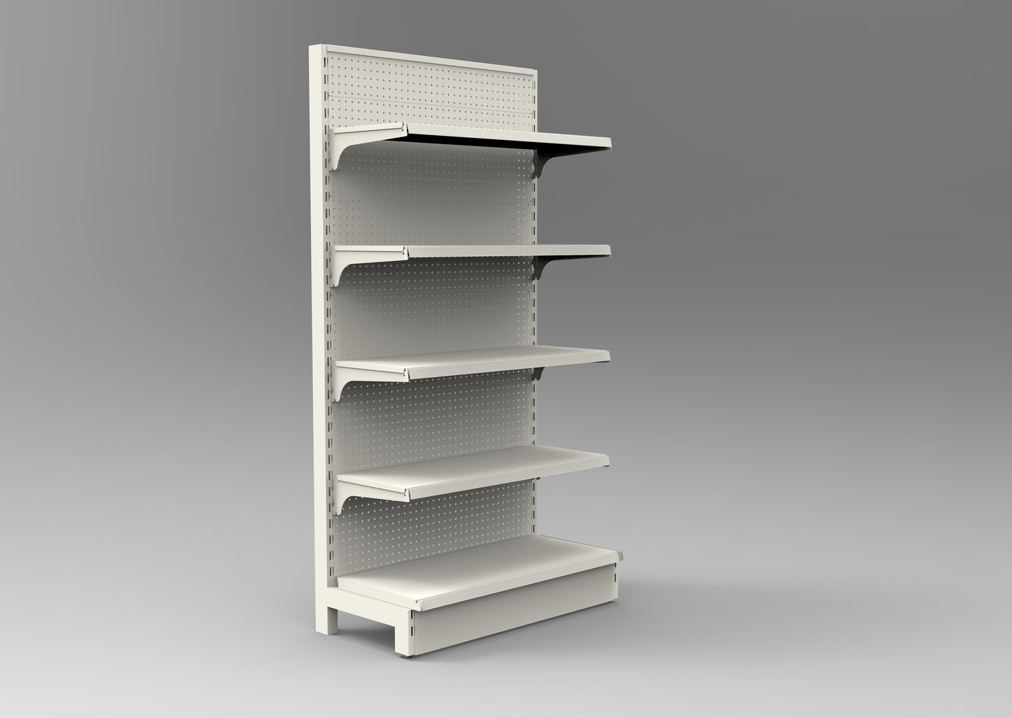 2.1m White Retail Shelving Single Sided (CRS2100)