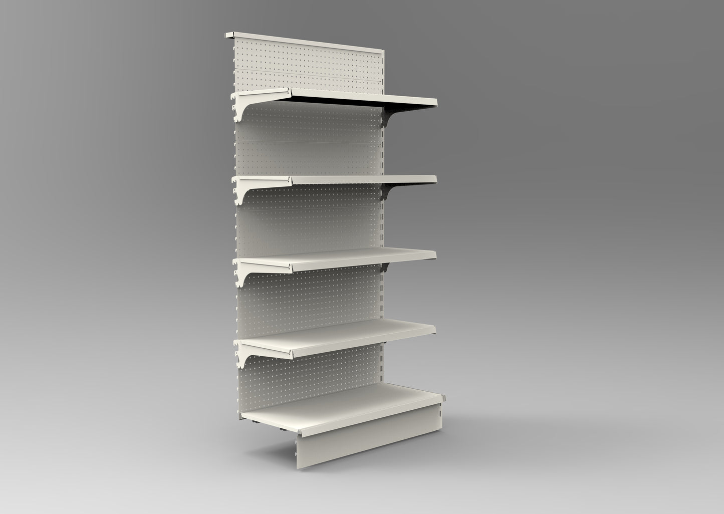 2.1m White Retail Shelving Single Sided (CRS2100)