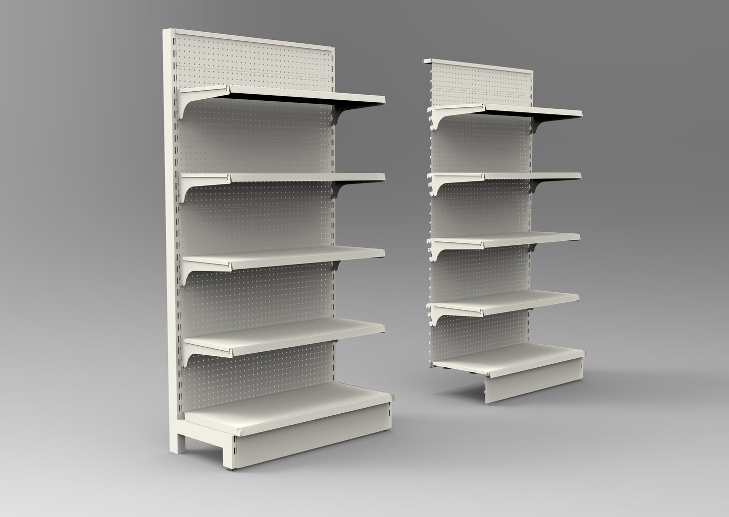 2.1m White Retail Shelving Single Sided (CRS2100)