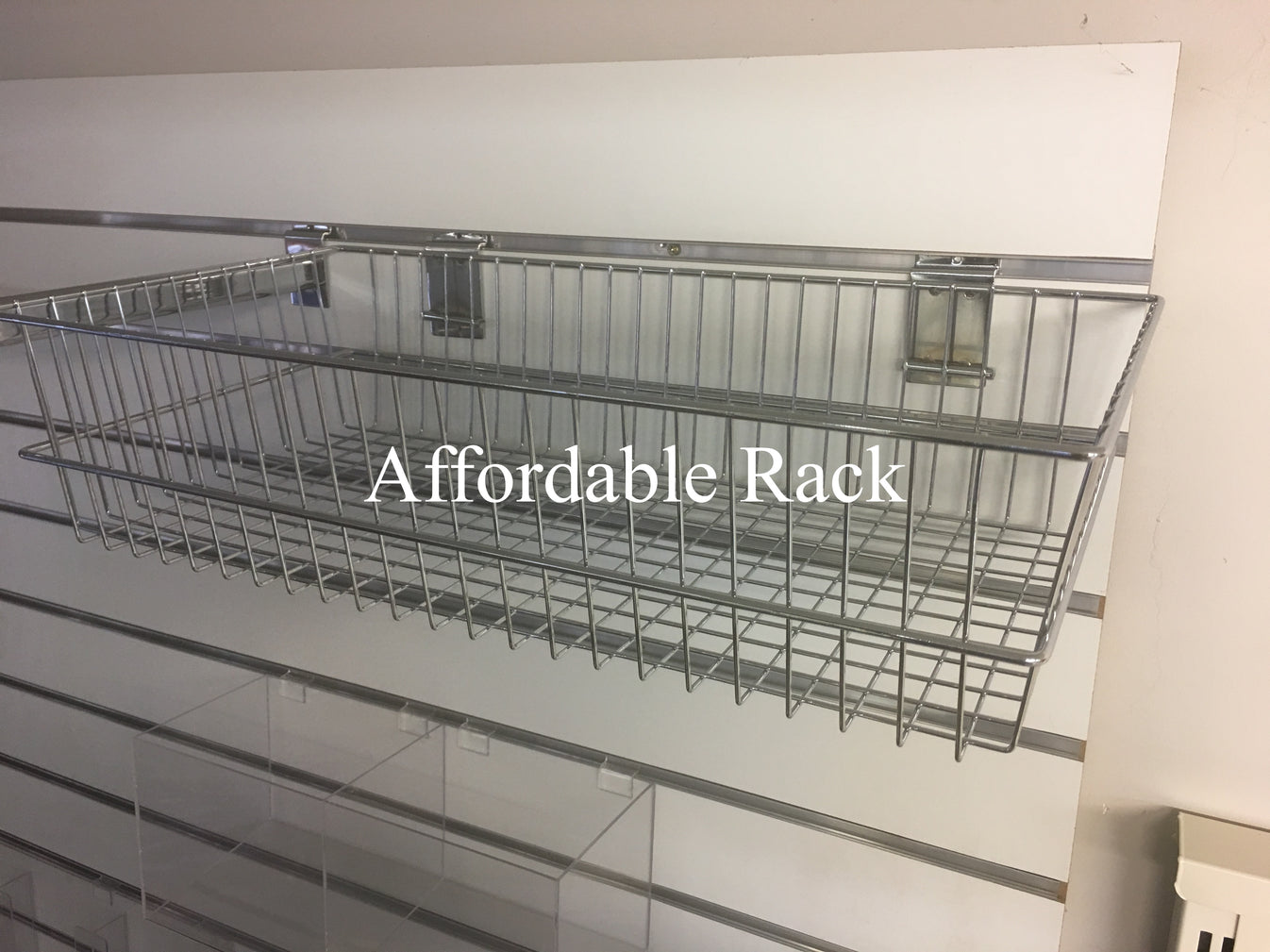 Chrome Basket for Slatwall Panels (SSA022) – Affordable Rack